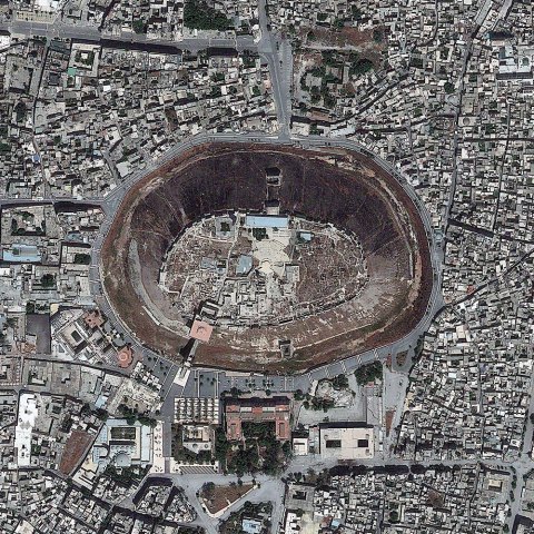 Satellite Image of The Citadel, Aleppo, Syria