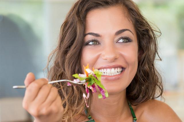 Smiling Woman On A Diet